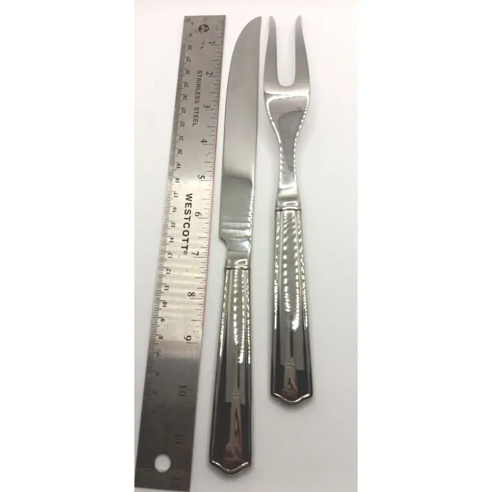 Reed & Barton 2 Piece Carving Set Stainless Flatware Knife & Fork BBQ GRILL